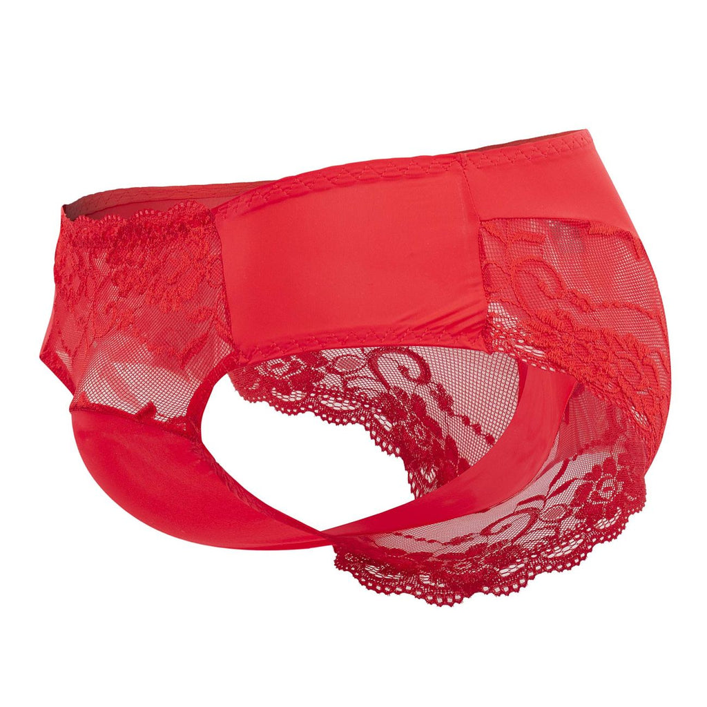 Male Power 492-280 Sassy Lace Bikini Solid Pouch Color Red - DealByEthan.gay loves Male Power