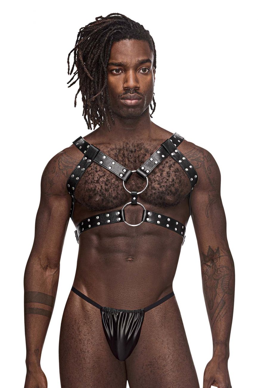 Male Power 591-266 Leather Gemini Harness Color Black - DealByEthan.gay loves Male Power