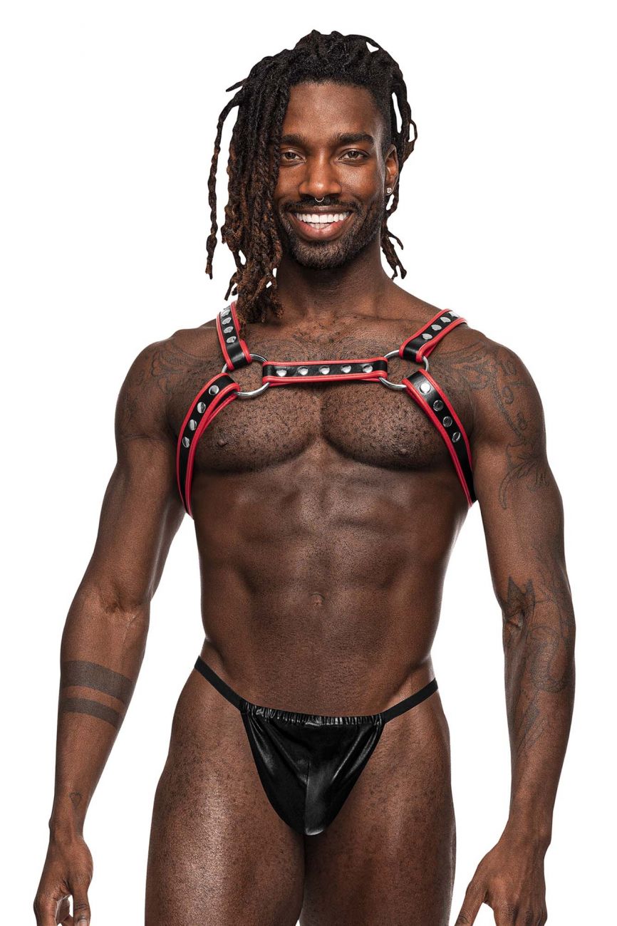 Male Power 596-266 PU Leather Leo Color Black-Red - DealByEthan.gay loves Male Power