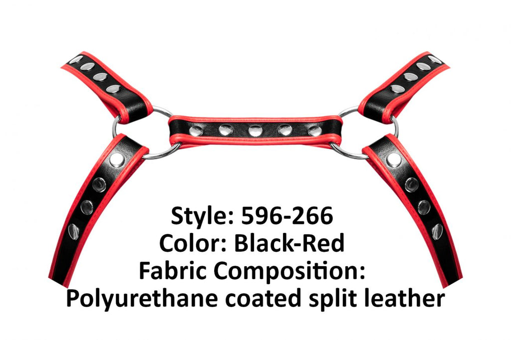 Male Power 596-266 PU Leather Leo Color Black-Red - DealByEthan.gay loves Male Power