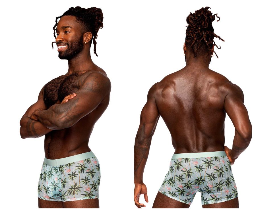 Male Power SMS-011 Sheer Prints Seamless Short Color Flamingo - DealByEthan.gay loves Male Power