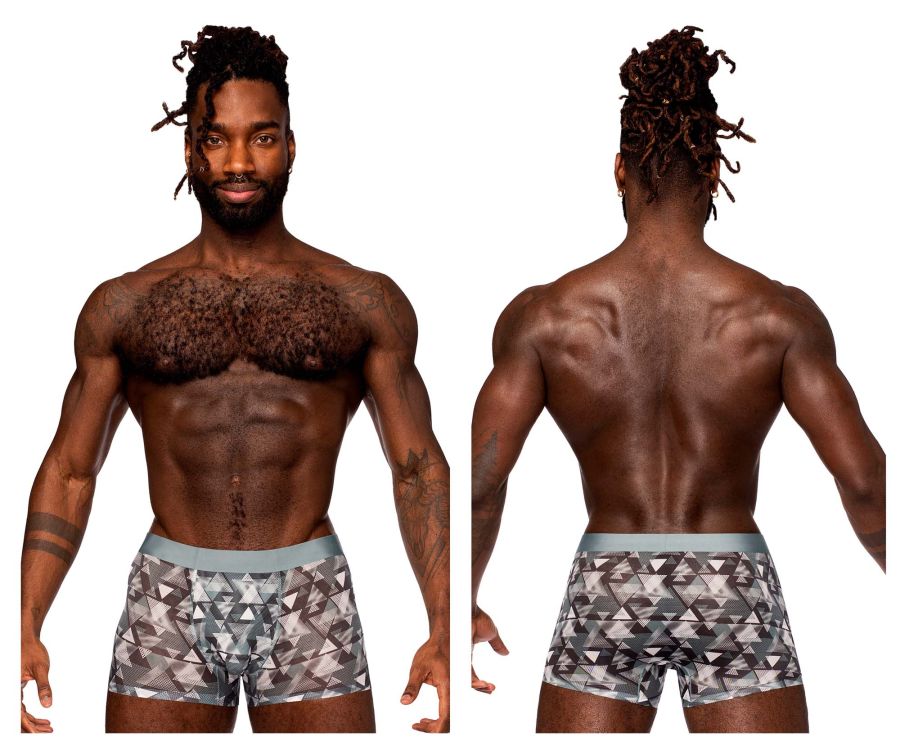 Male Power SMS-011 Sheer Prints Seamless Short Color Optical - DealByEthan.gay loves Male Power