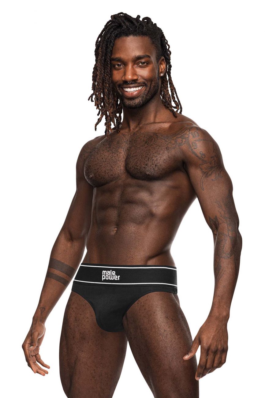 Male Power 442-275 Modal Rib Bong Thong Color Black