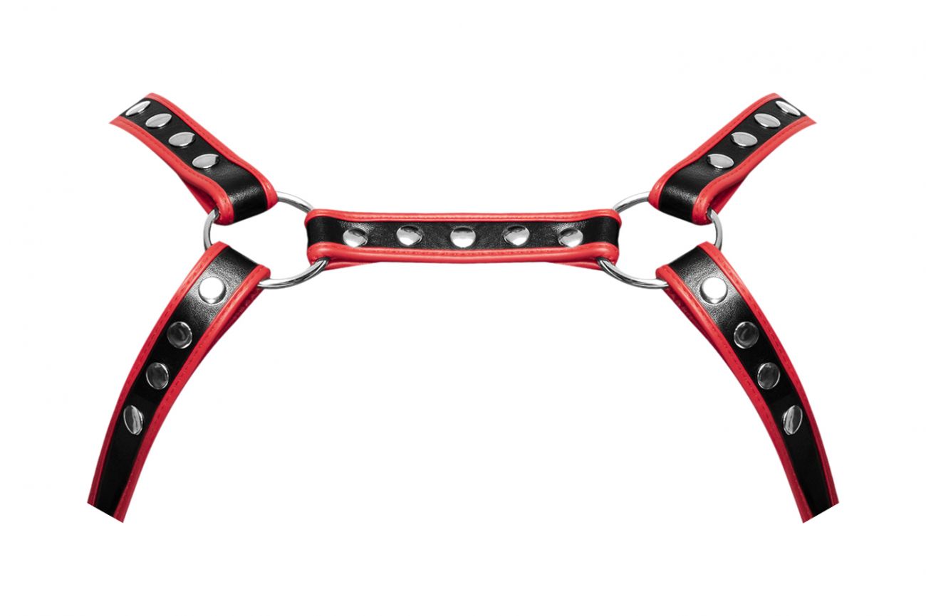 Male Power 596-266 Cuero PU Leo Color Negro-Rojo