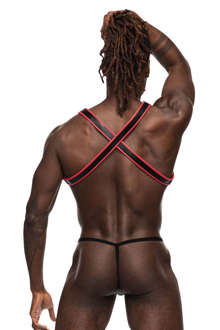 Male Power 596-266 Cuero PU Leo Color Negro-Rojo