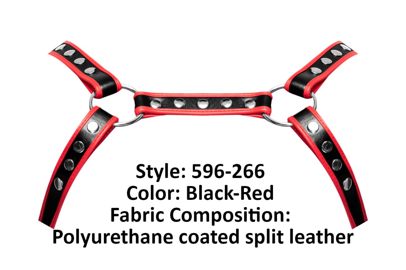 Male Power 596-266 Cuero PU Leo Color Negro-Rojo