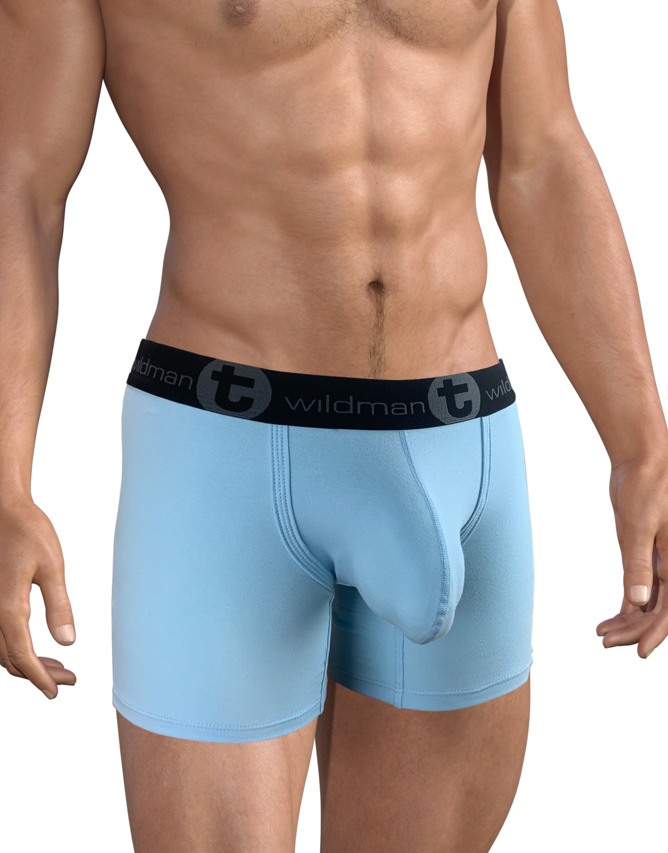 Big Boy Pouch 5" Inseam Boxer Brief Light Blue - DealByEthan.gay