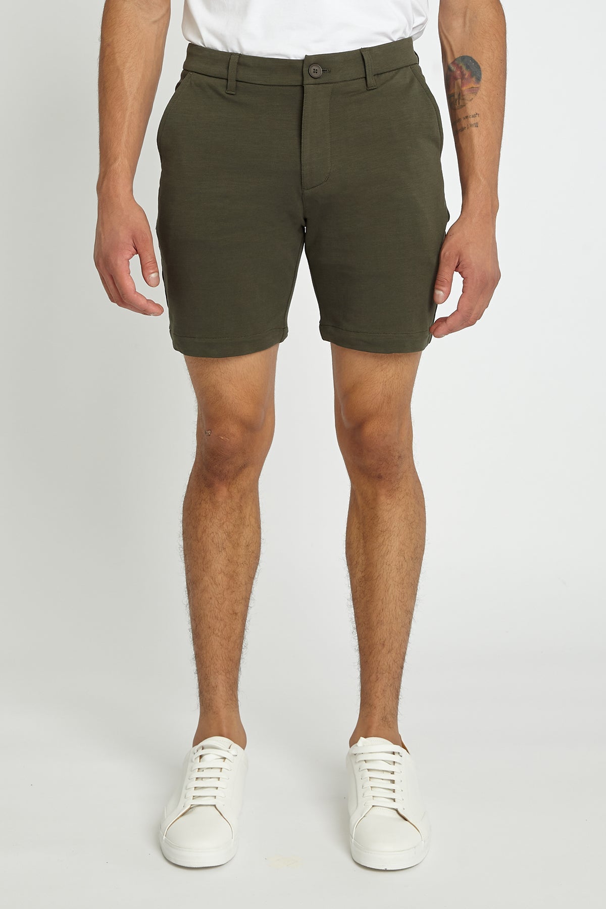 SOLID STRETCH KNIT SHORT - DealByEthan.gay