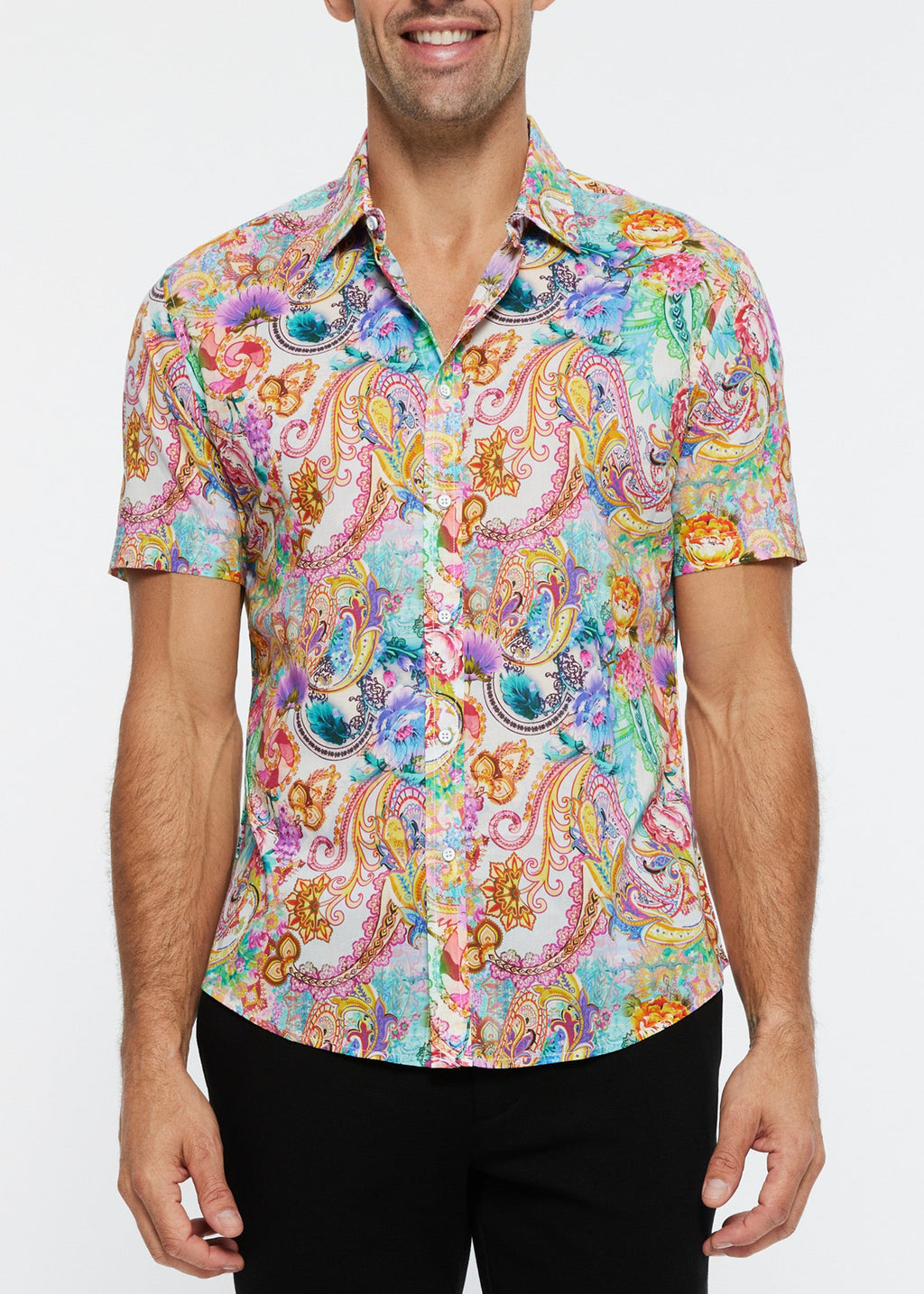 TECHNO PAISLEY LIGHTWEIGHT COTTON TENCEL S/S SHIRT - DealByEthan.gay