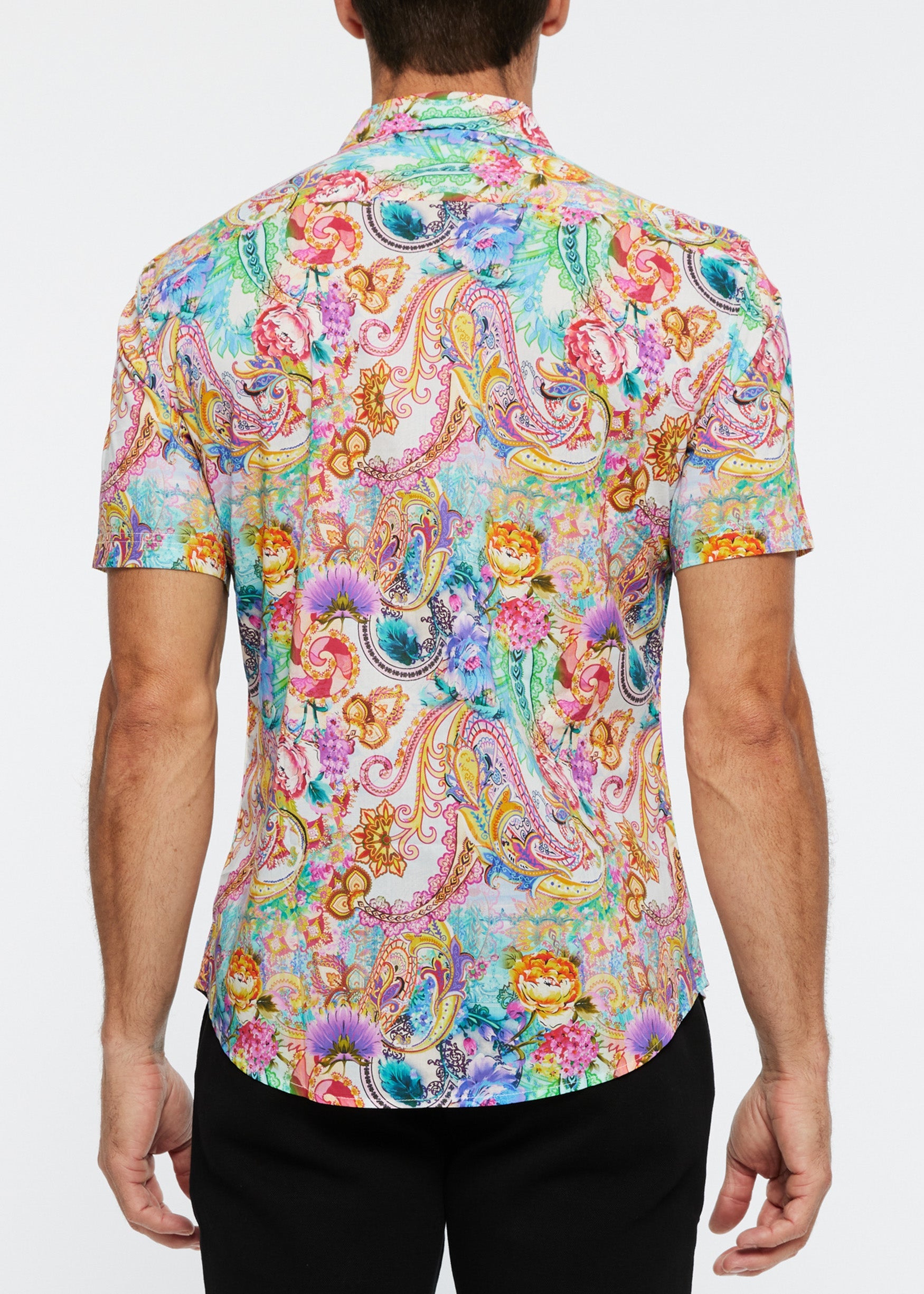 TECHNO PAISLEY LIGHTWEIGHT COTTON TENCEL S/S SHIRT - DealByEthan.gay
