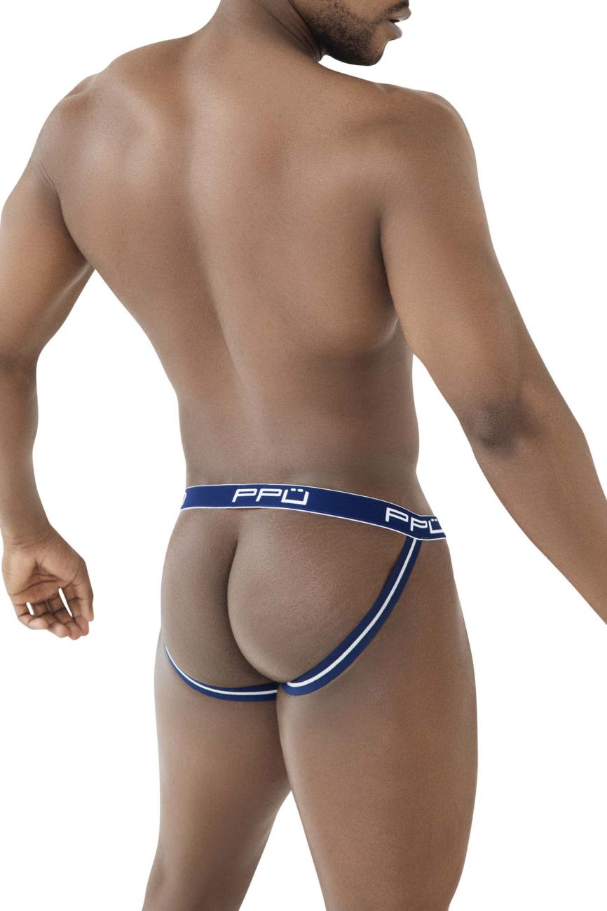 PPU 2308 One Side Mesh Jockstrap Color Blue - DealByEthan.gay loves PPU