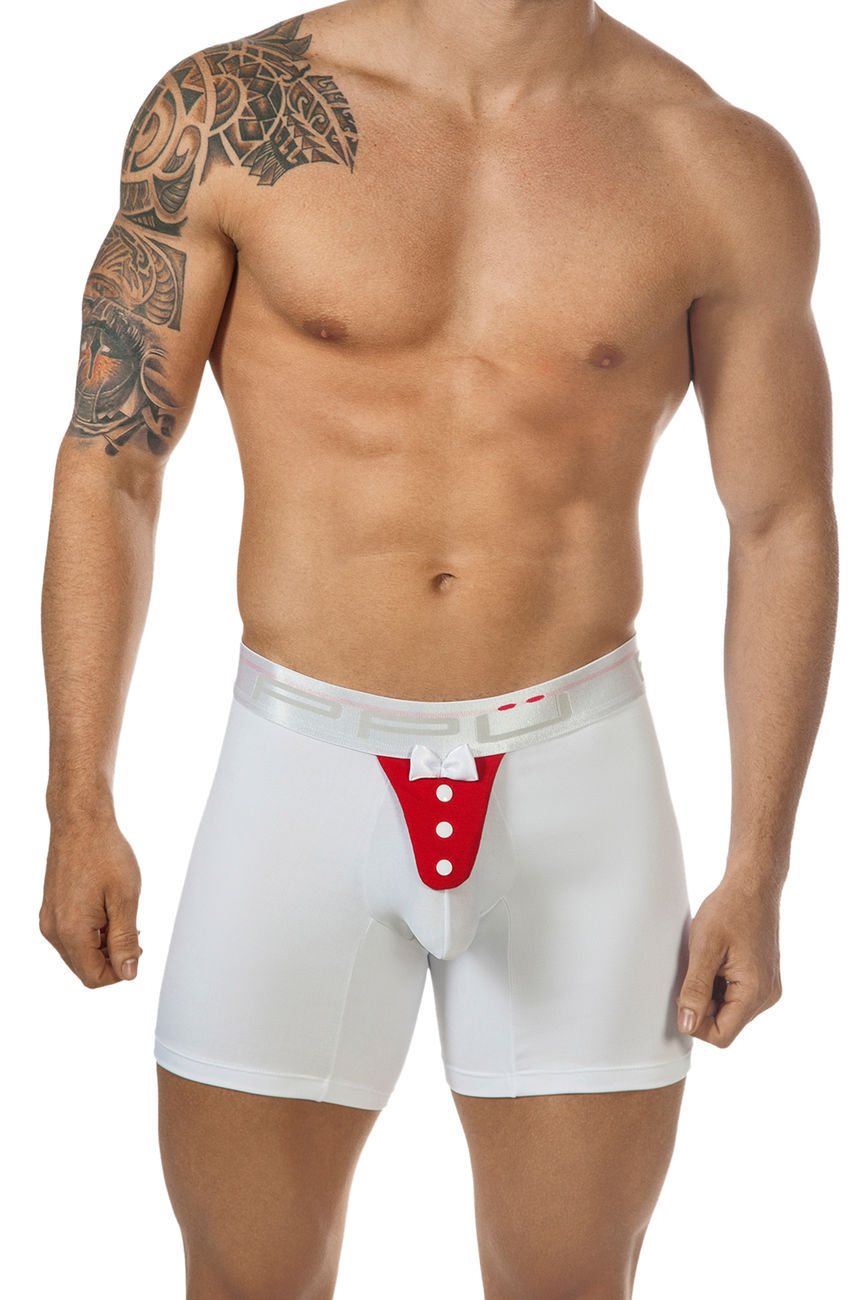 PPU 1325 Tuxedo Boxer Briefs Color White