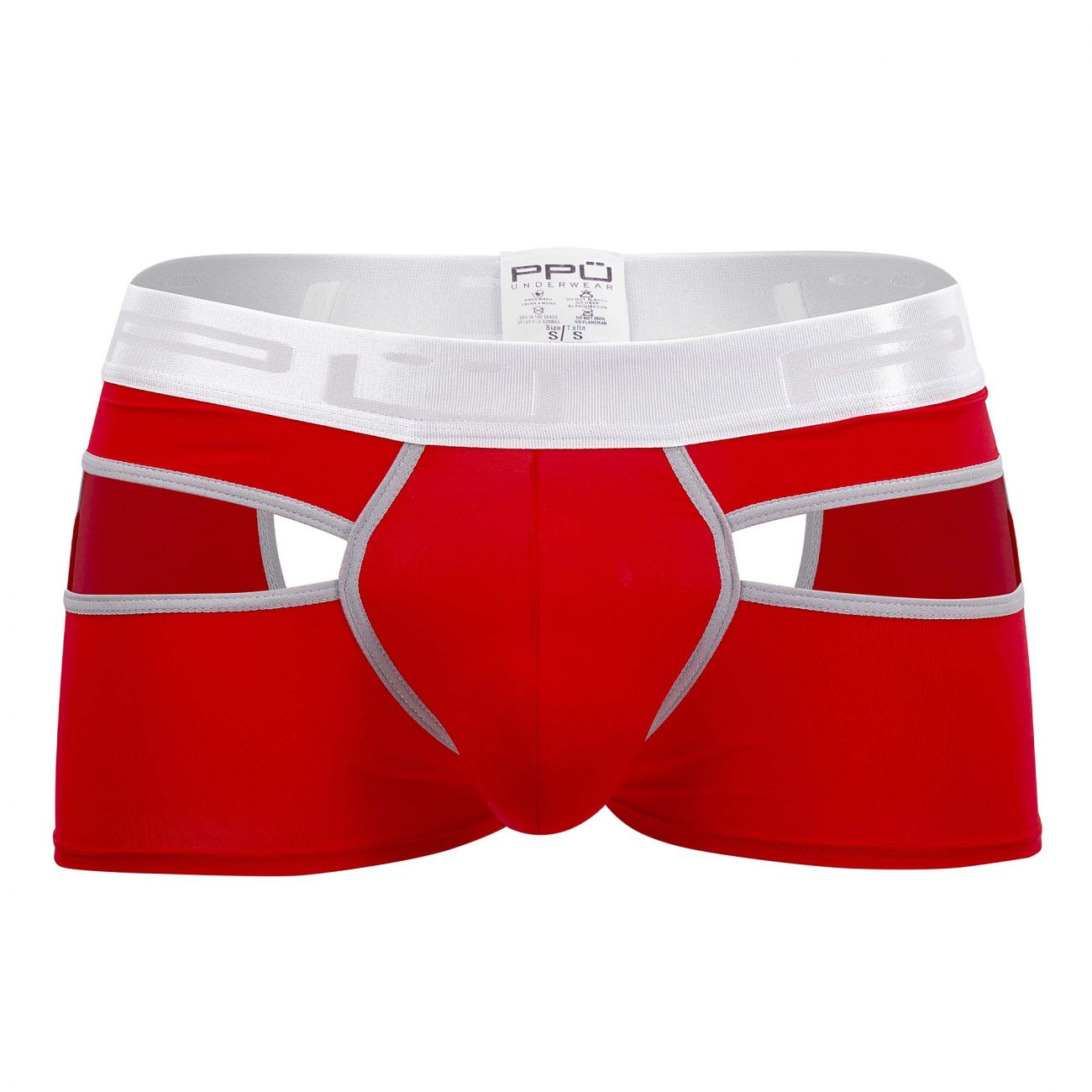 PPU 2104 Badehose mit offenem Rücken, Farbe Rot