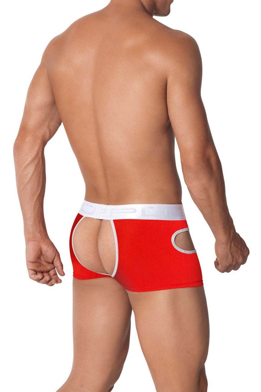 PPU 2104 Badehose mit offenem Rücken, Farbe Rot