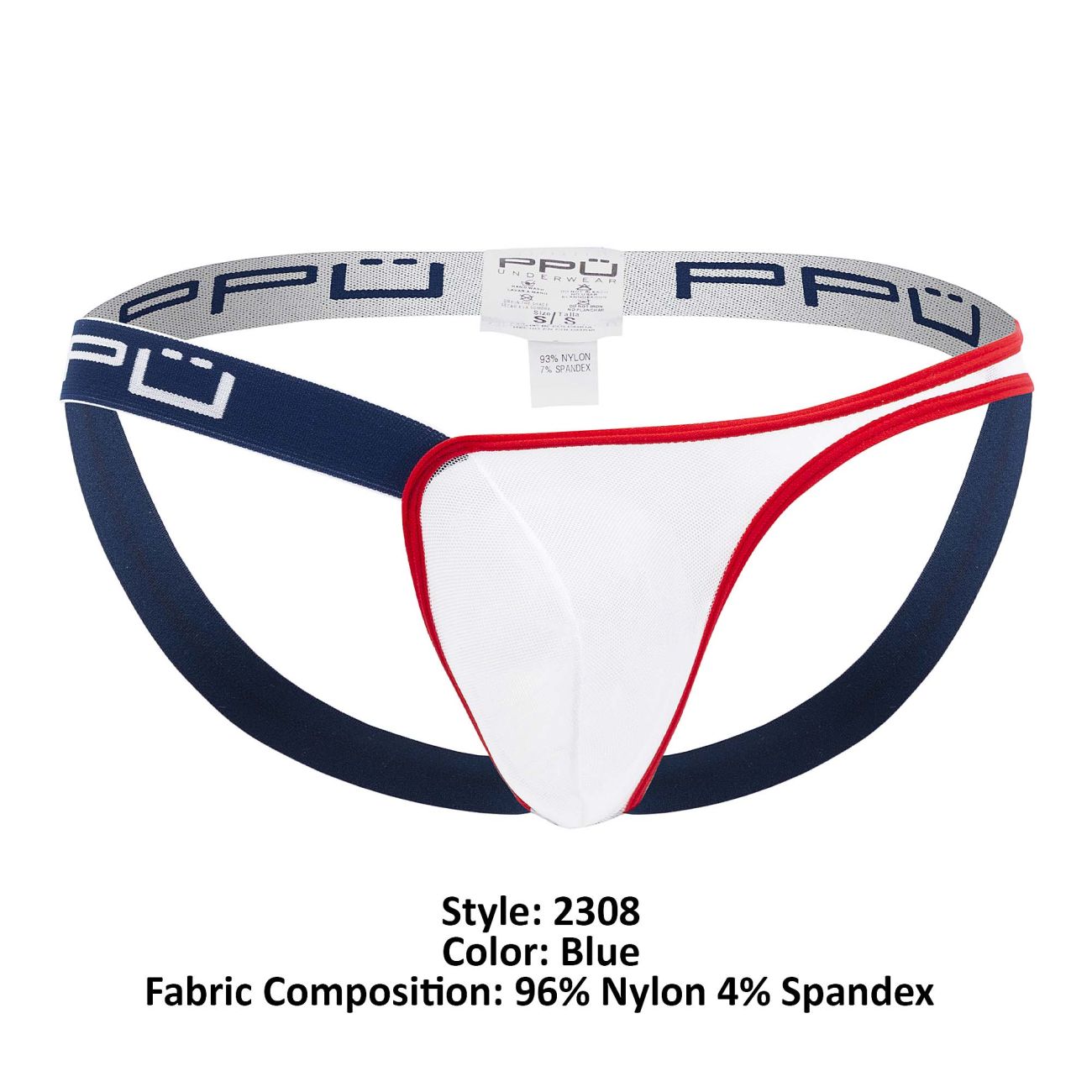 PPU 2308 Einseitiger Mesh-Jockstrap Farbe Blau