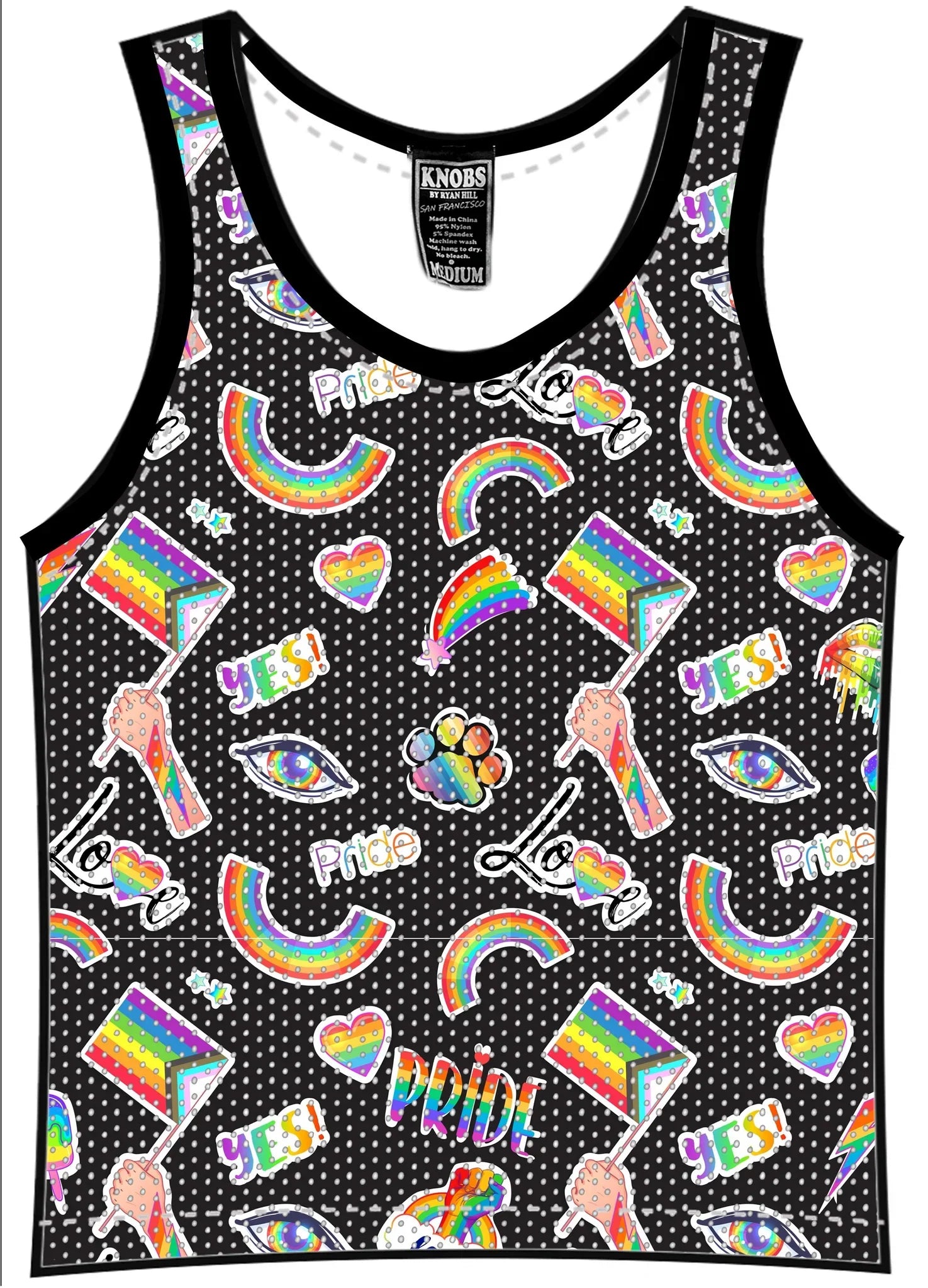 PRIDE STICKERS MESH TANK - DealByEthan.gay loves KNOBS