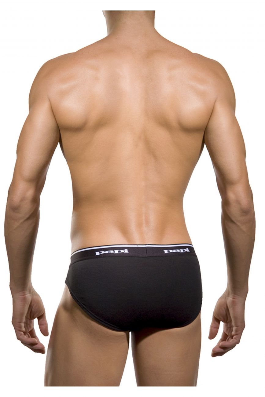 Papi 554101-001 3PK 1X1 Rib Low Rise Brief Color Black - DealByEthan.gay loves Papi