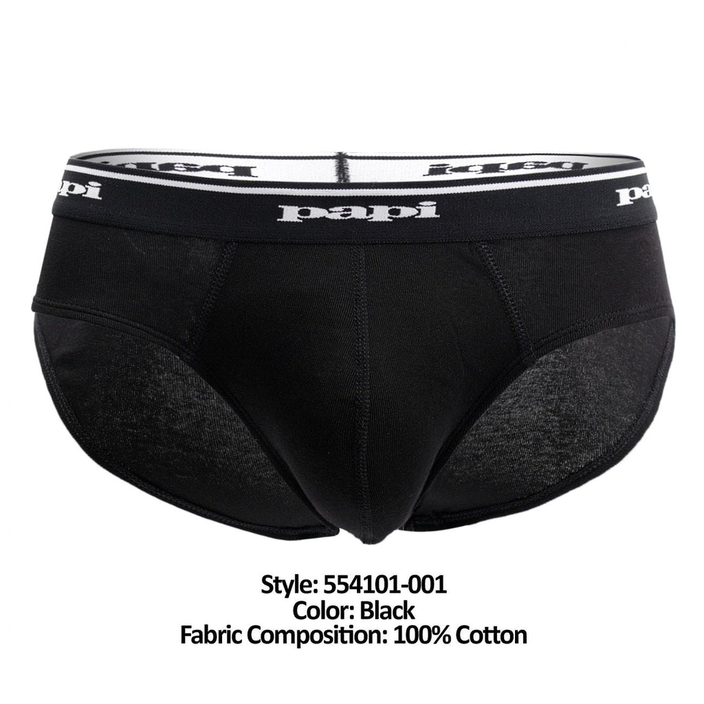 Papi 554101-001 3PK 1X1 Rib Low Rise Brief Color Black - DealByEthan.gay loves Papi