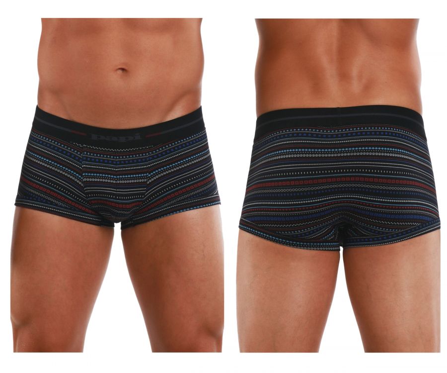Papi 554569-968 Pencil Stripes Brazilian Trunks Color Black-Blue - DealByEthan.gay loves Papi