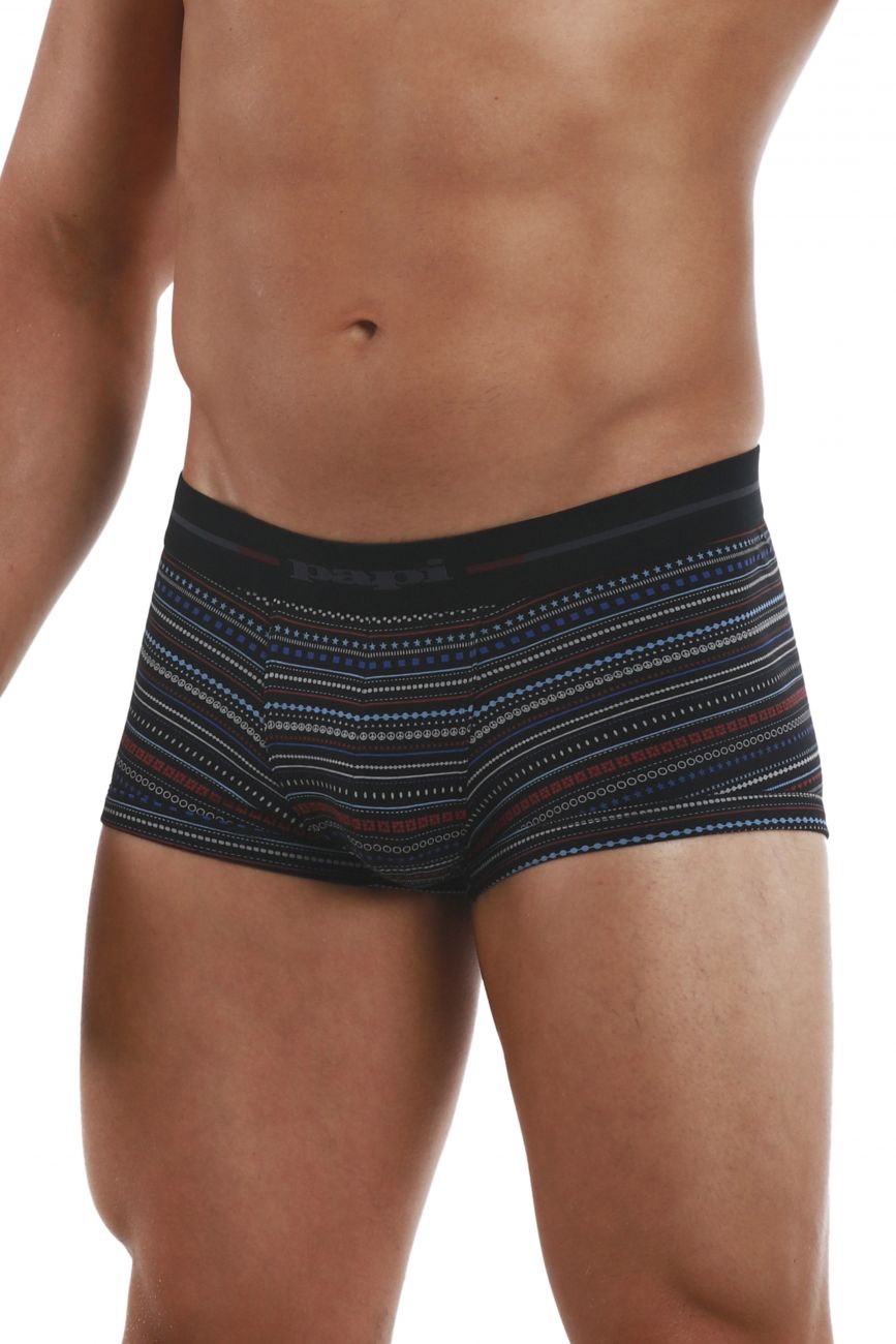 Papi 554569-968 Pencil Stripes Brazilian Trunks Color Black-Blue - DealByEthan.gay loves Papi