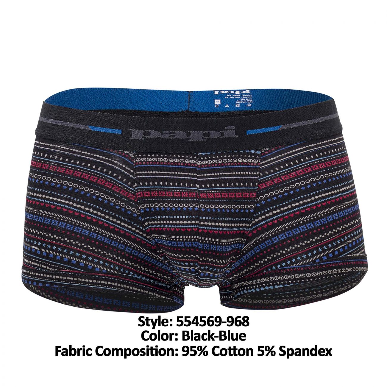 Papi 554569-968 Pencil Stripes Brazilian Trunks Color Black-Blue - DealByEthan.gay loves Papi