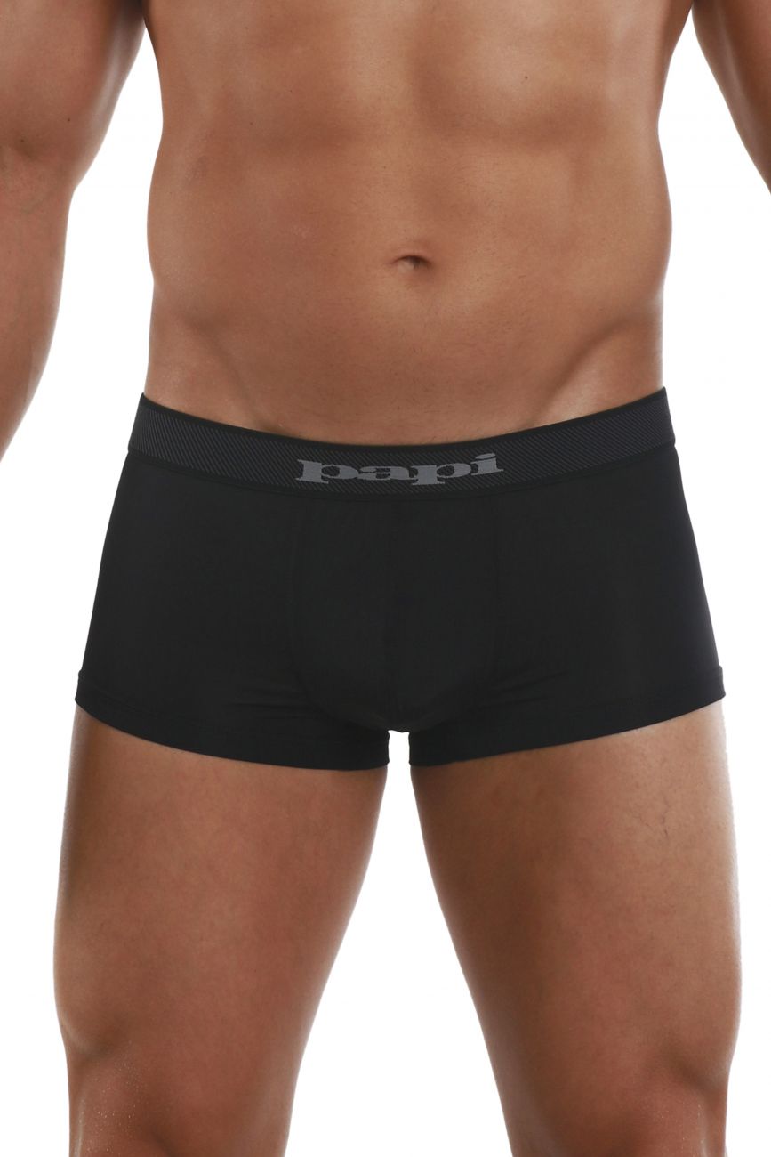 Papi 626182-962 Cool2 2PK Solid-Print Brazilian Trunks Color Black-Gray - DealByEthan.gay loves Papi