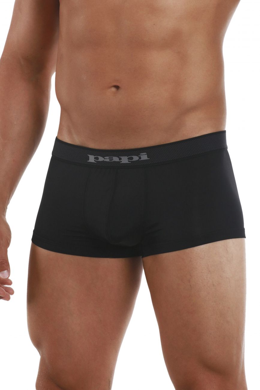 Papi 626182-962 Cool2 2PK Solid-Print Brazilian Trunks Color Black-Gray - DealByEthan.gay loves Papi