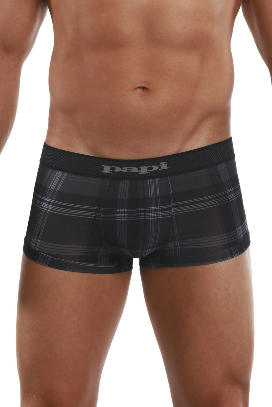Papi 626182-962 Cool2 2PK Solid-Print Brazilian Trunks Color Black-Gray - DealByEthan.gay loves Papi