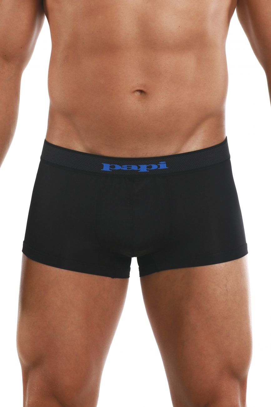 Papi 626182-968 Cool2 2PK Solid-Print Brazilian Trunks Color Black-Blue - DealByEthan.gay loves Papi