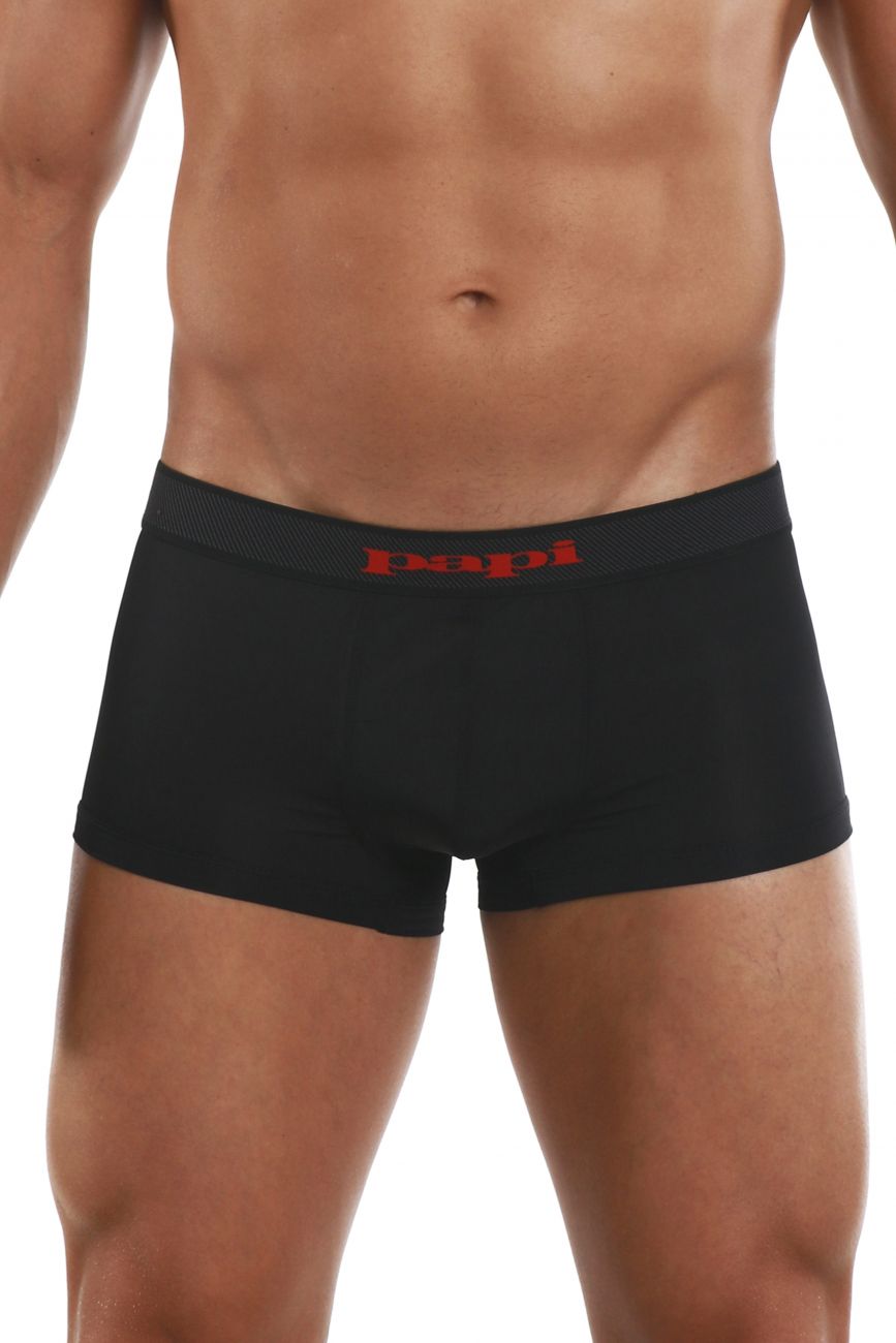 Papi 626182-982 Cool2 2PK Solid-Print Brazilian Trunks Color Black-Red - DealByEthan.gay loves Papi