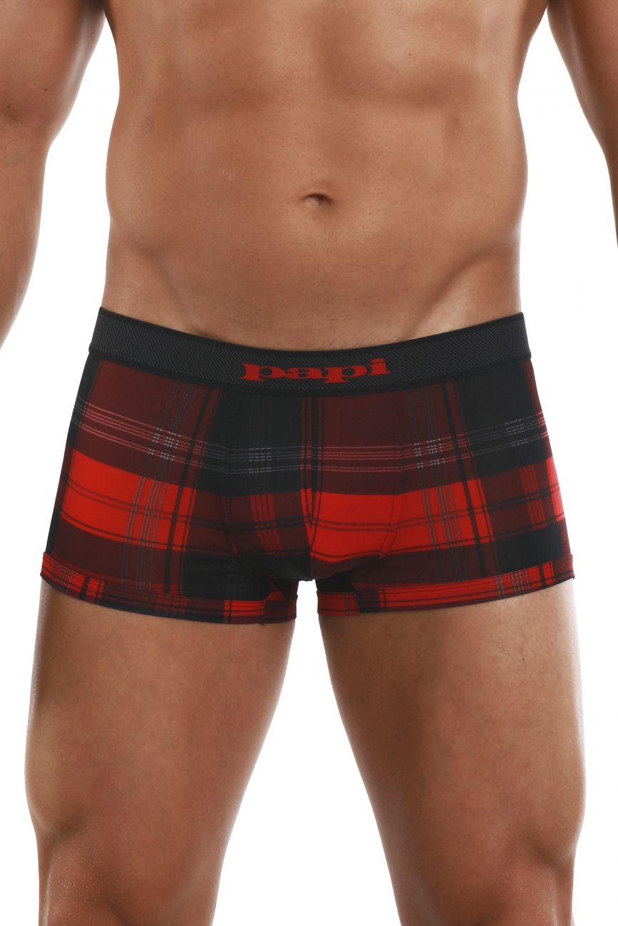 Papi 626182-982 Cool2 2PK Solid-Print Brazilian Trunks Color Black-Red - DealByEthan.gay loves Papi