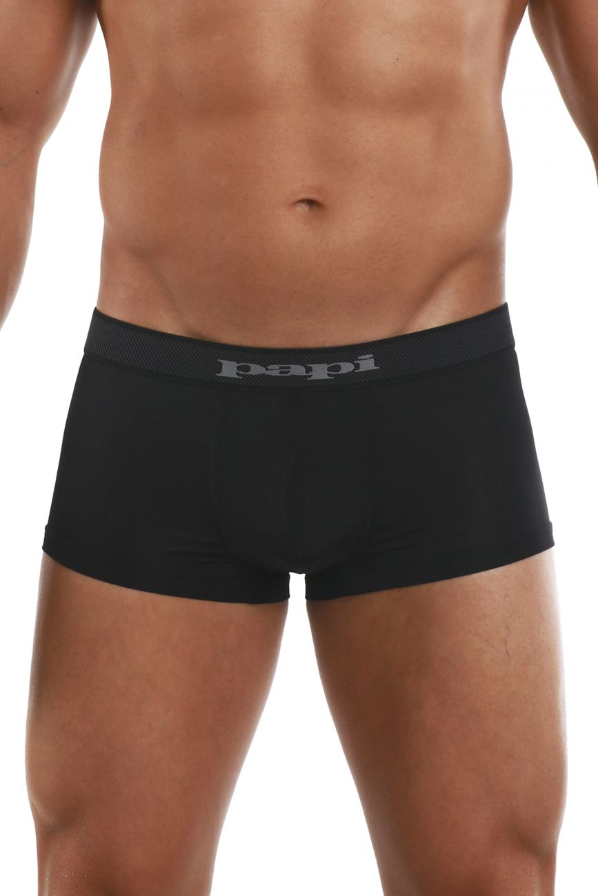 Papi 626183-962 Cool2 2PK Solid-Print Brazilian Trunks Color Black-Gray - DealByEthan.gay loves Papi
