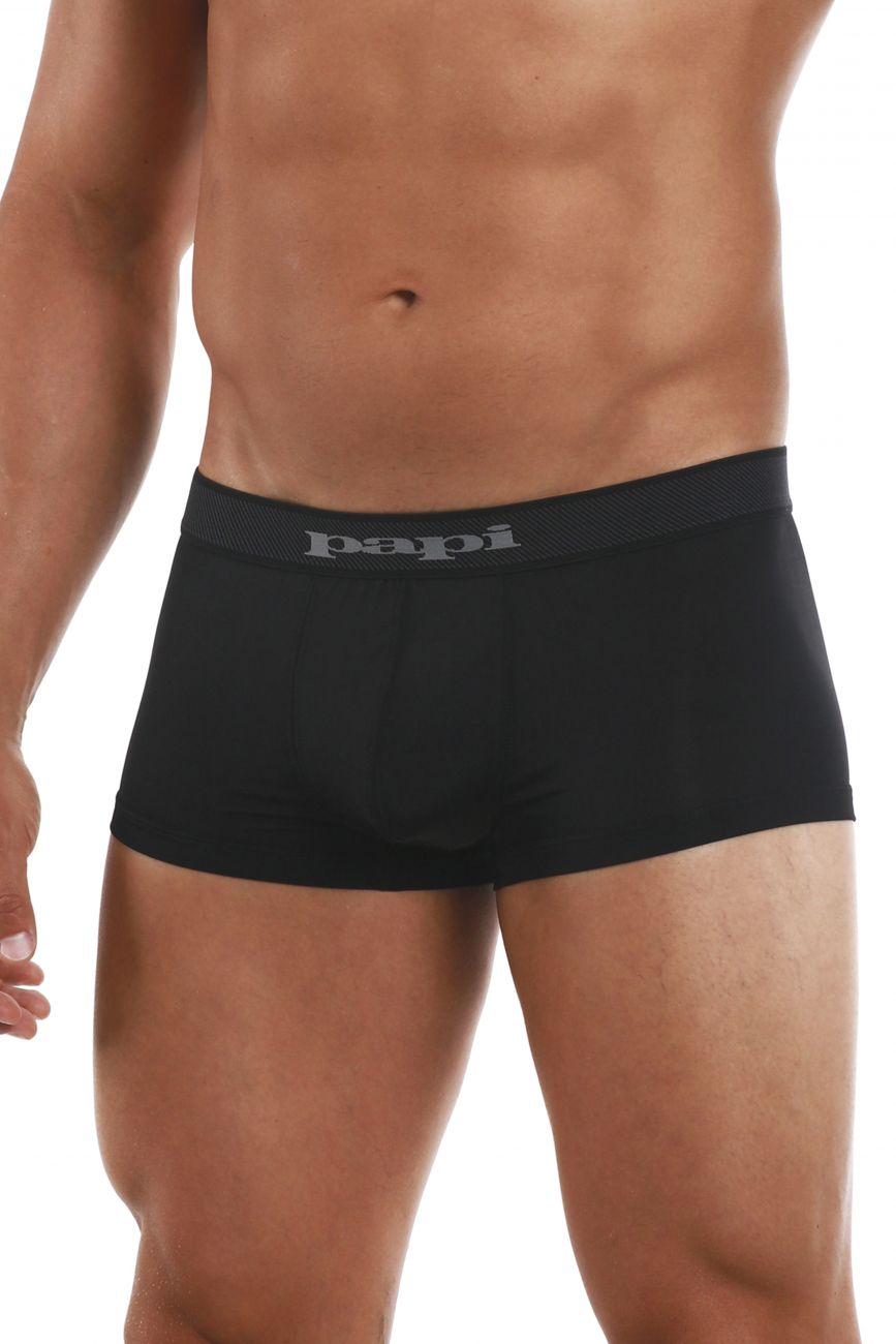 Papi 626183-962 Cool2 2PK Solid-Print Brazilian Trunks Color Black-Gray - DealByEthan.gay loves Papi