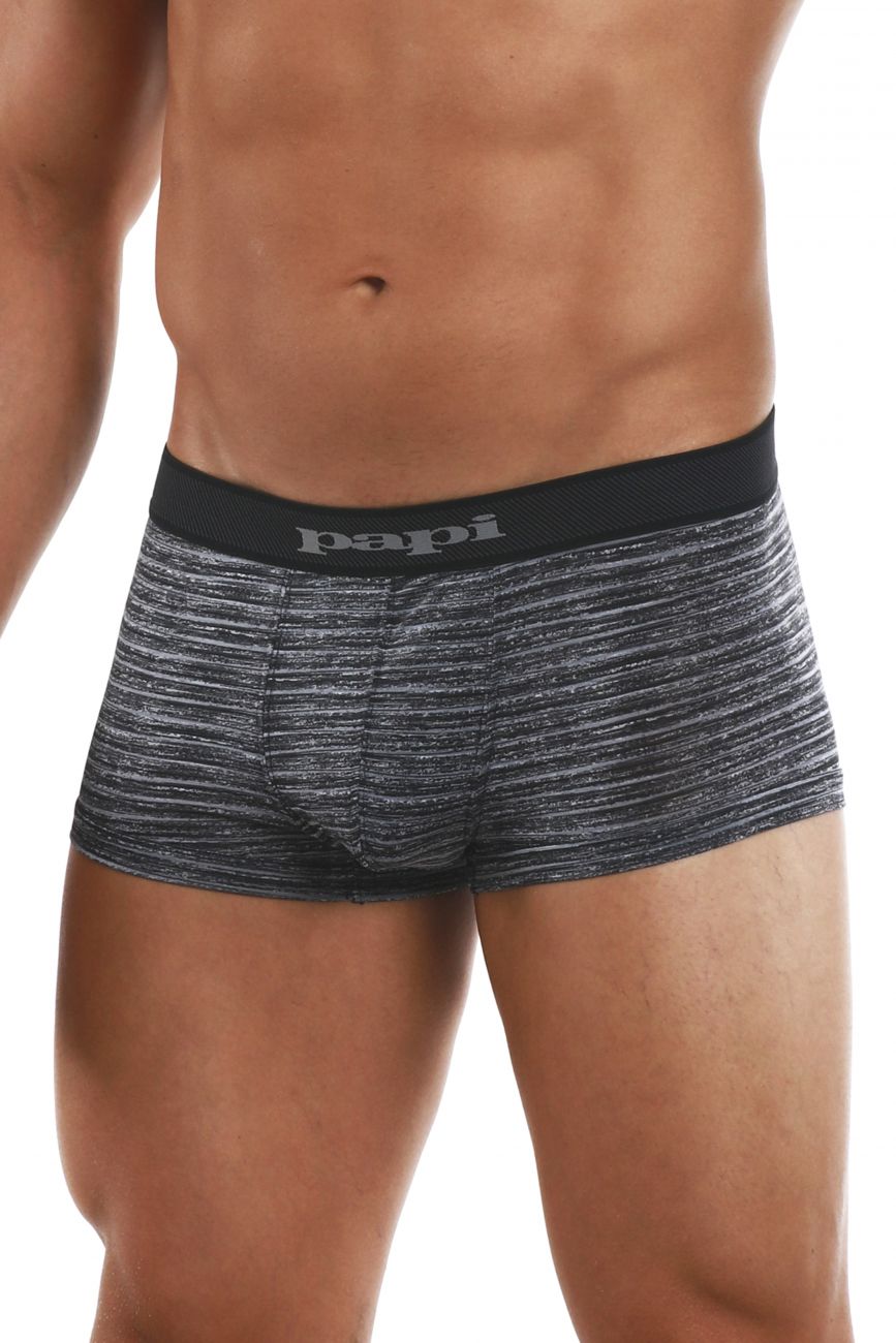 Papi 626183-962 Cool2 2PK Solid-Print Brazilian Trunks Color Black-Gray - DealByEthan.gay loves Papi