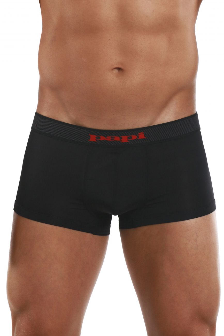 Papi 626183-982 Cool2 2PK Solid-Print Brazilian Trunks Color Black-Red - DealByEthan.gay loves Papi