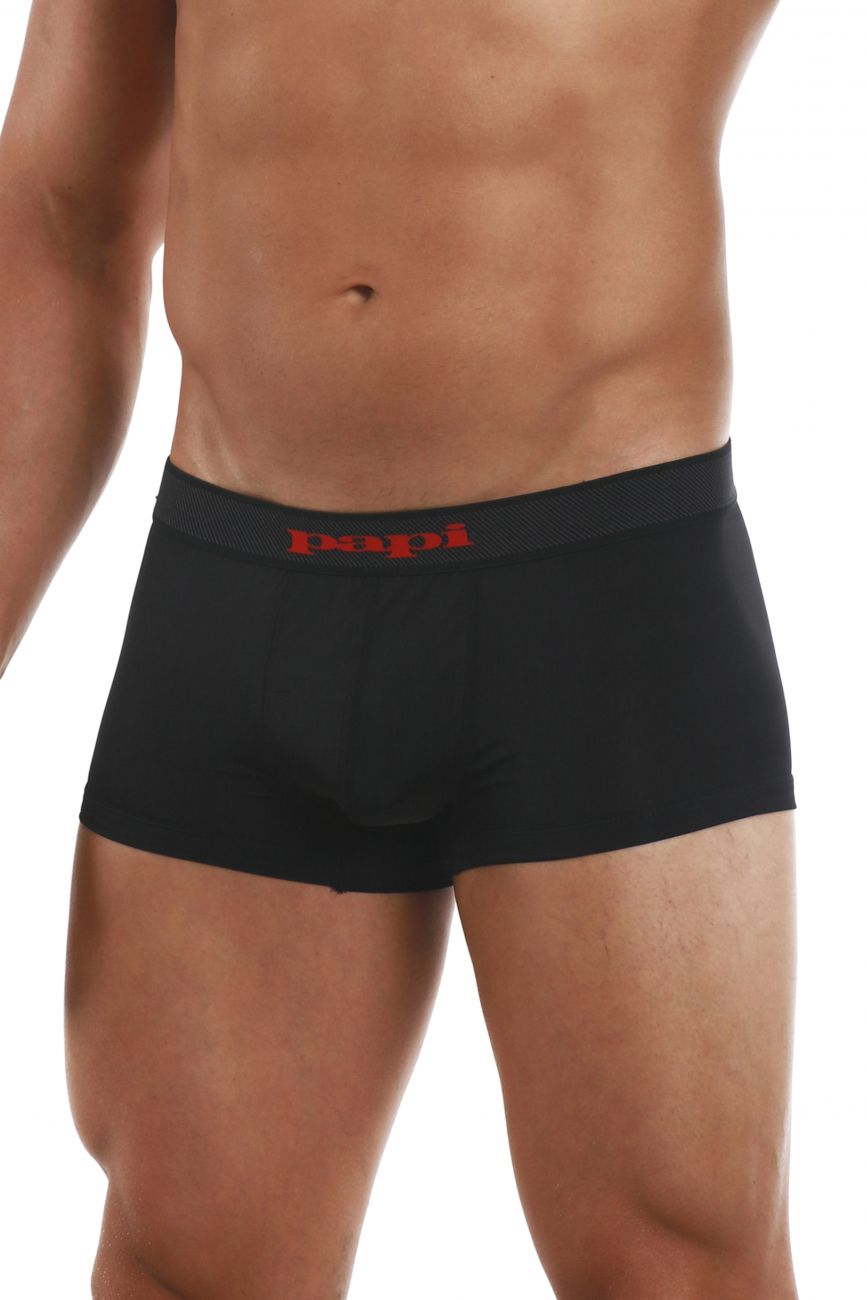Papi 626183-982 Cool2 2PK Solid-Print Brazilian Trunks Color Black-Red - DealByEthan.gay loves Papi