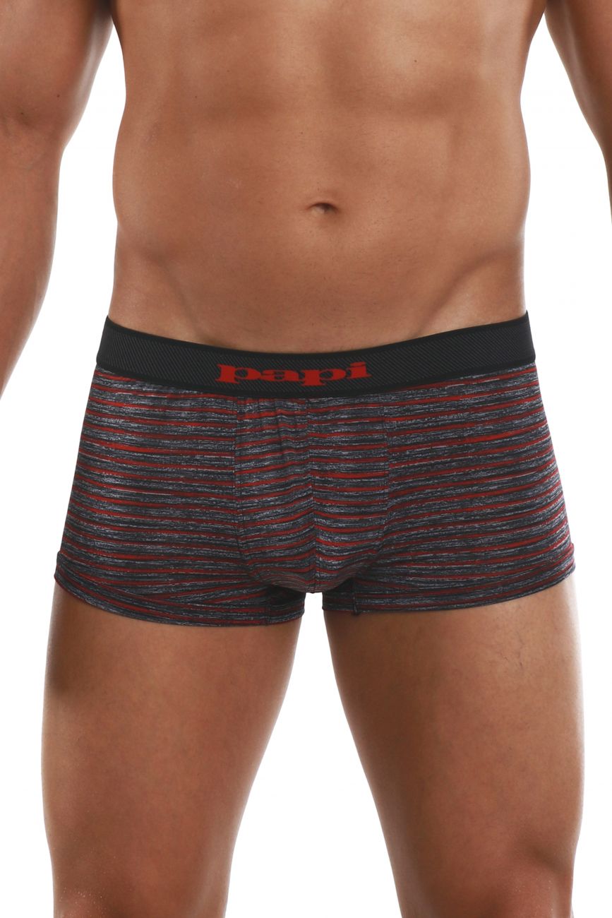 Papi 626183-982 Cool2 2PK Solid-Print Brazilian Trunks Color Black-Red - DealByEthan.gay loves Papi
