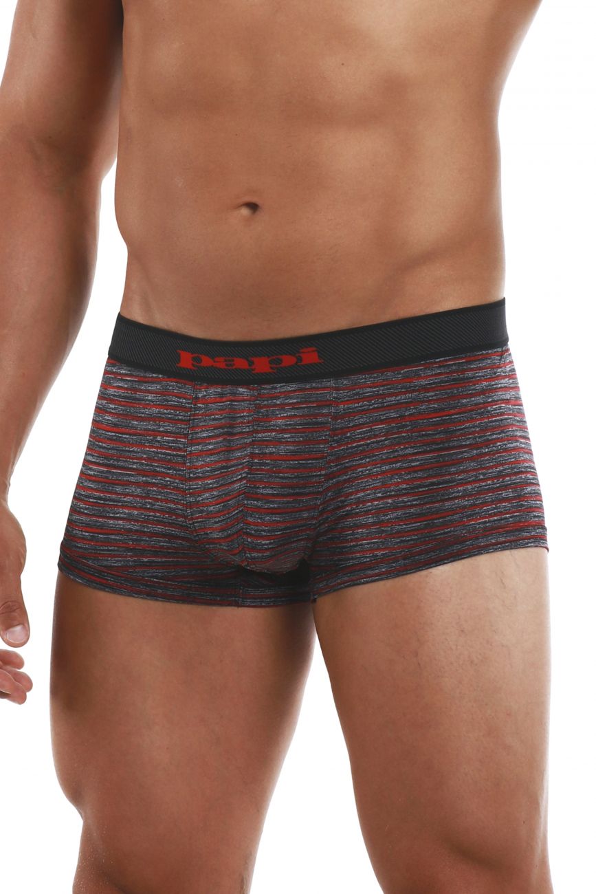 Papi 626183-982 Cool2 2PK Solid-Print Brazilian Trunks Color Black-Red - DealByEthan.gay loves Papi