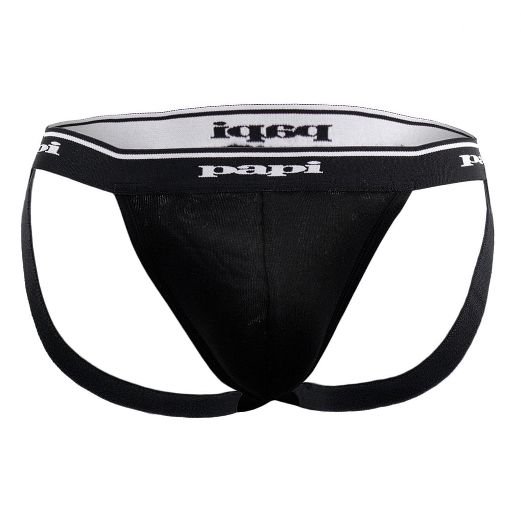 Papi 705910-001 3PK 1X1 Rib Jockstrap Color Black - DealByEthan.gay loves Papi