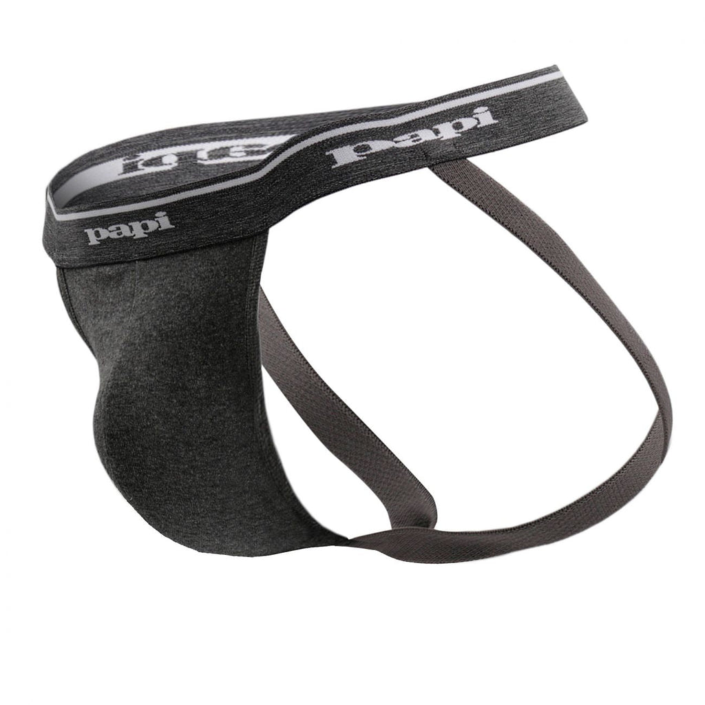Papi 705910-962 3PK 1X1 Rib Jockstrap Color Black-Charcoal-Gray - DealByEthan.gay loves Papi