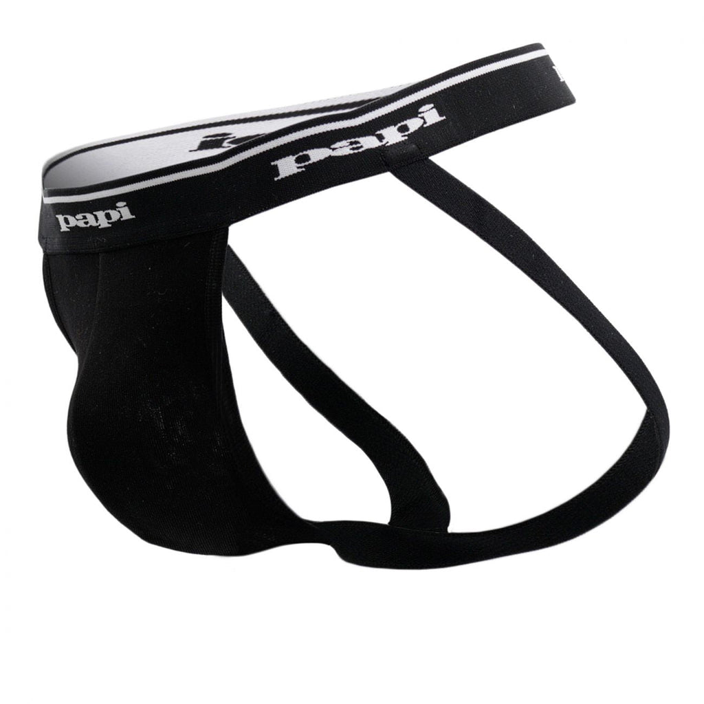 Papi 705910-962 3PK 1X1 Rib Jockstrap Color Black-Charcoal-Gray - DealByEthan.gay loves Papi