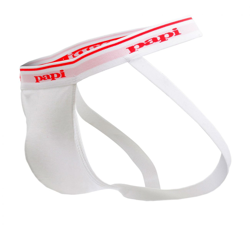 Papi 705910W-100 3PK 1X1 Rib Jockstrap Color White - DealByEthan.gay loves Papi