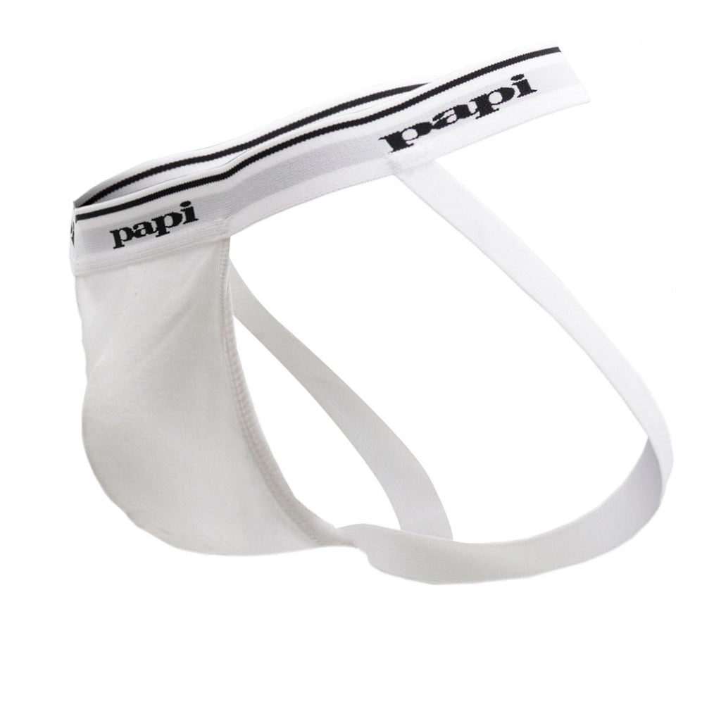 Papi 705910W-100 3PK 1X1 Rib Jockstrap Color White - DealByEthan.gay loves Papi