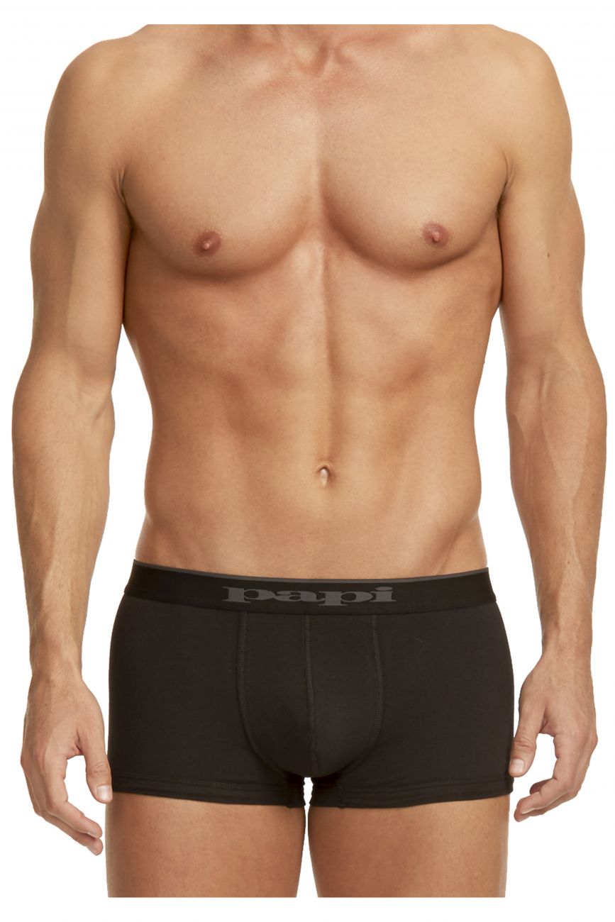 Papi 980501-001 3PK Cotton Stretch Brazilian Solids Color Black - DealByEthan.gay loves Papi