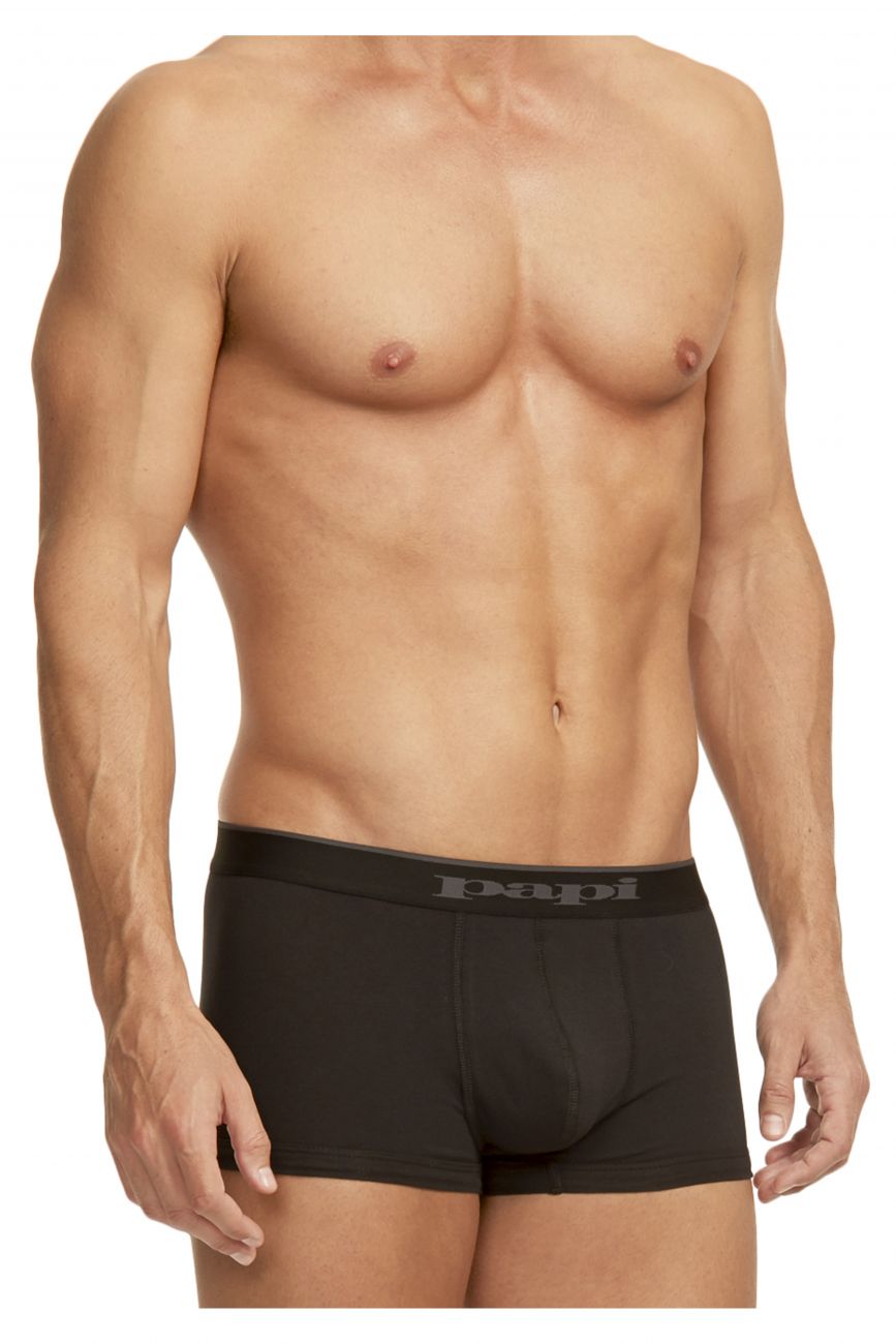 Papi 980501-001 3PK Cotton Stretch Brazilian Solids Color Black - DealByEthan.gay loves Papi