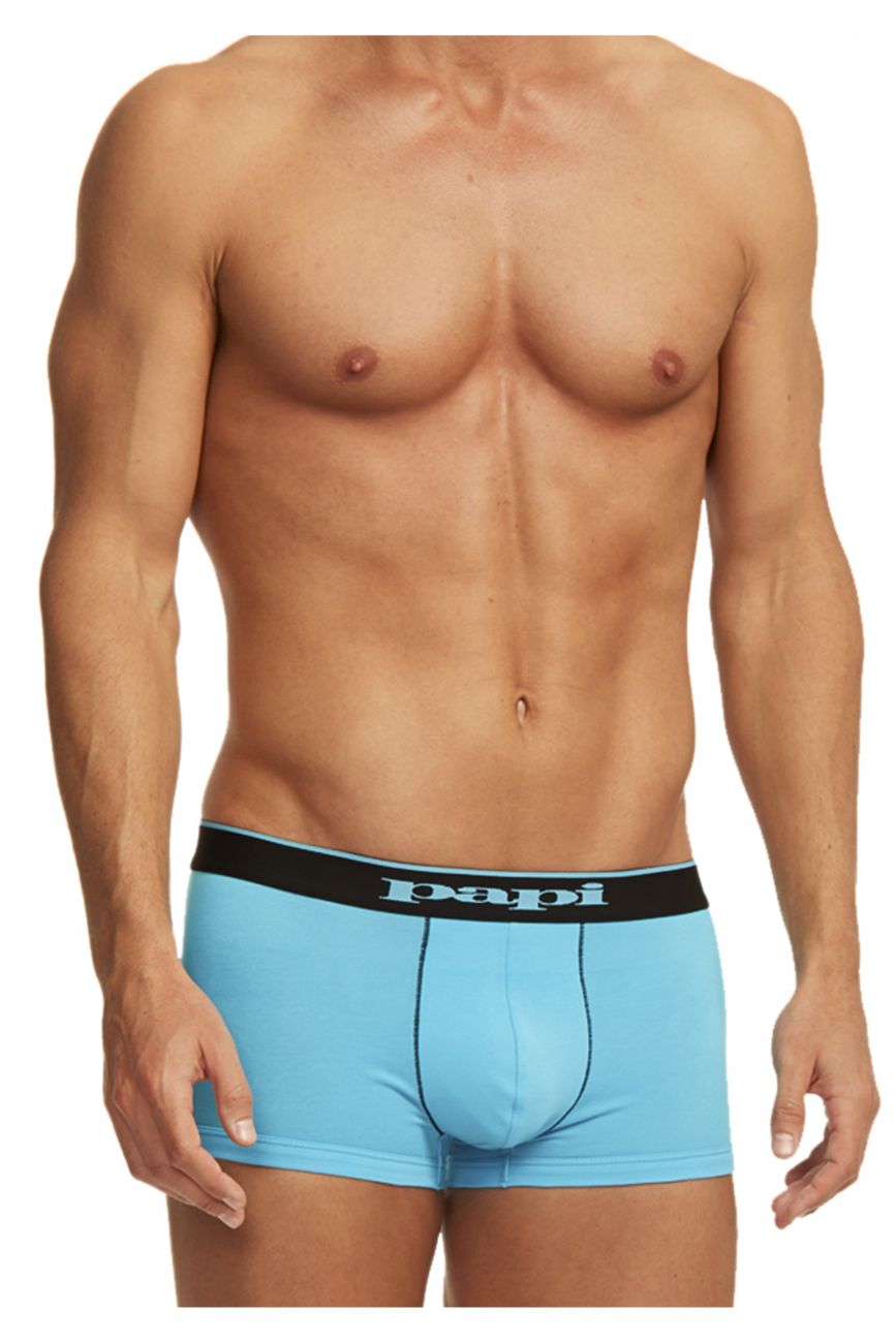 Papi 980503-969 3PK Cotton Stretch Brazilian Yarndye Band Stripe Color Turquoise-Black - DealByEthan.gay loves Papi