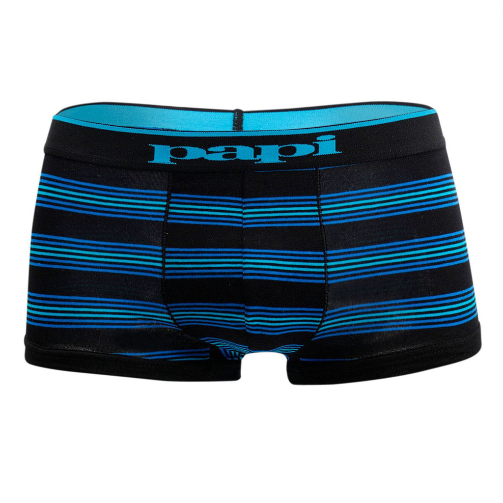 Papi 980503-969 3PK Cotton Stretch Brazilian Yarndye Band Stripe Color Turquoise-Black - DealByEthan.gay loves Papi