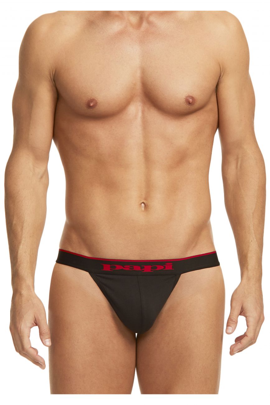 Papi 980902-950 3PK Cotton Stretch Thong Color Red-Gray-Black - DealByEthan.gay loves Papi