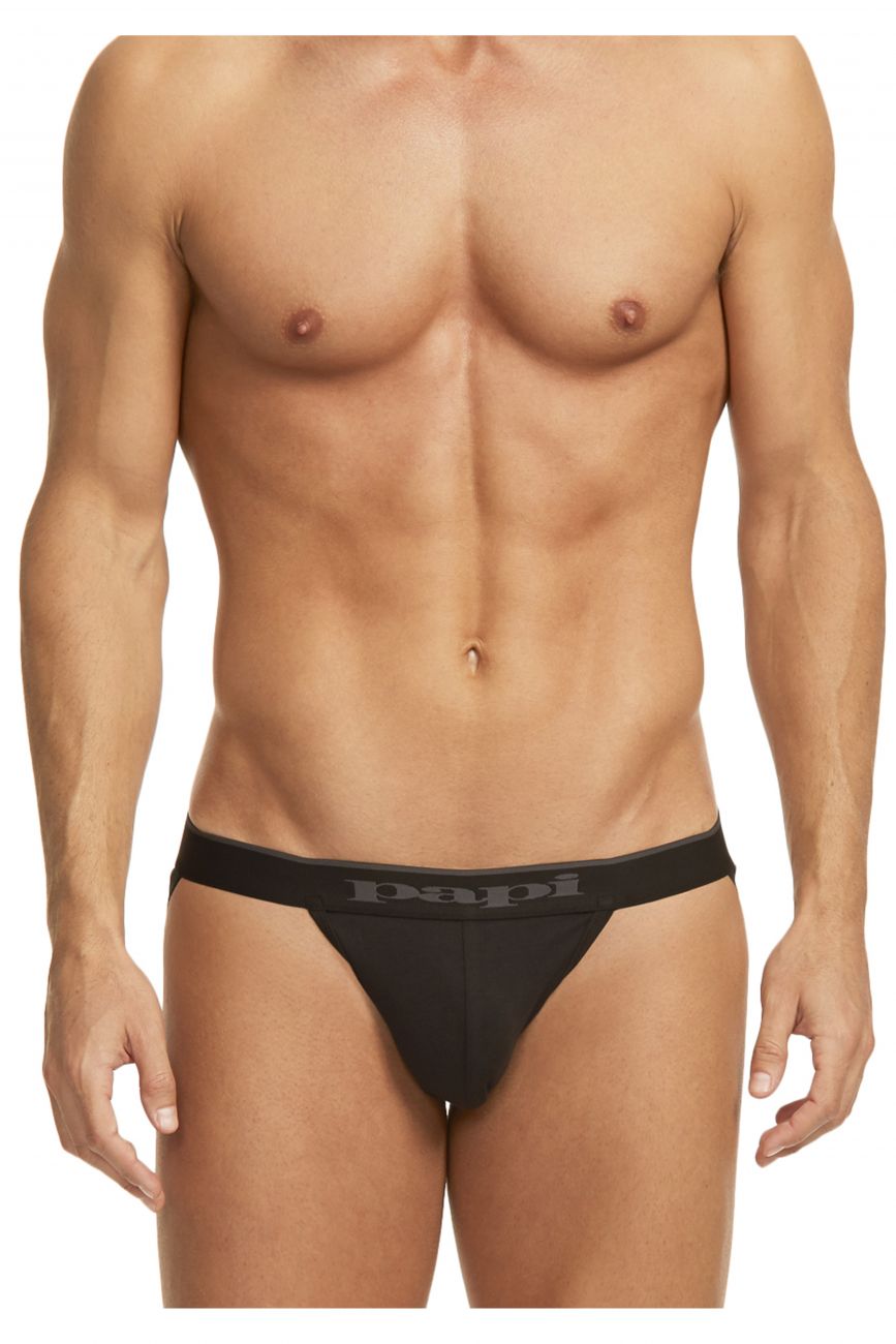 Papi 980911-001 3PK Cotton Stretch Jockstrap Color Black - DealByEthan.gay loves Papi