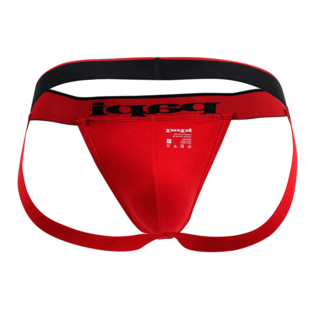 Papi 980911-950 3PK Cotton Stretch Jockstrap Color Red-Gray-Black - DealByEthan.gay loves Papi